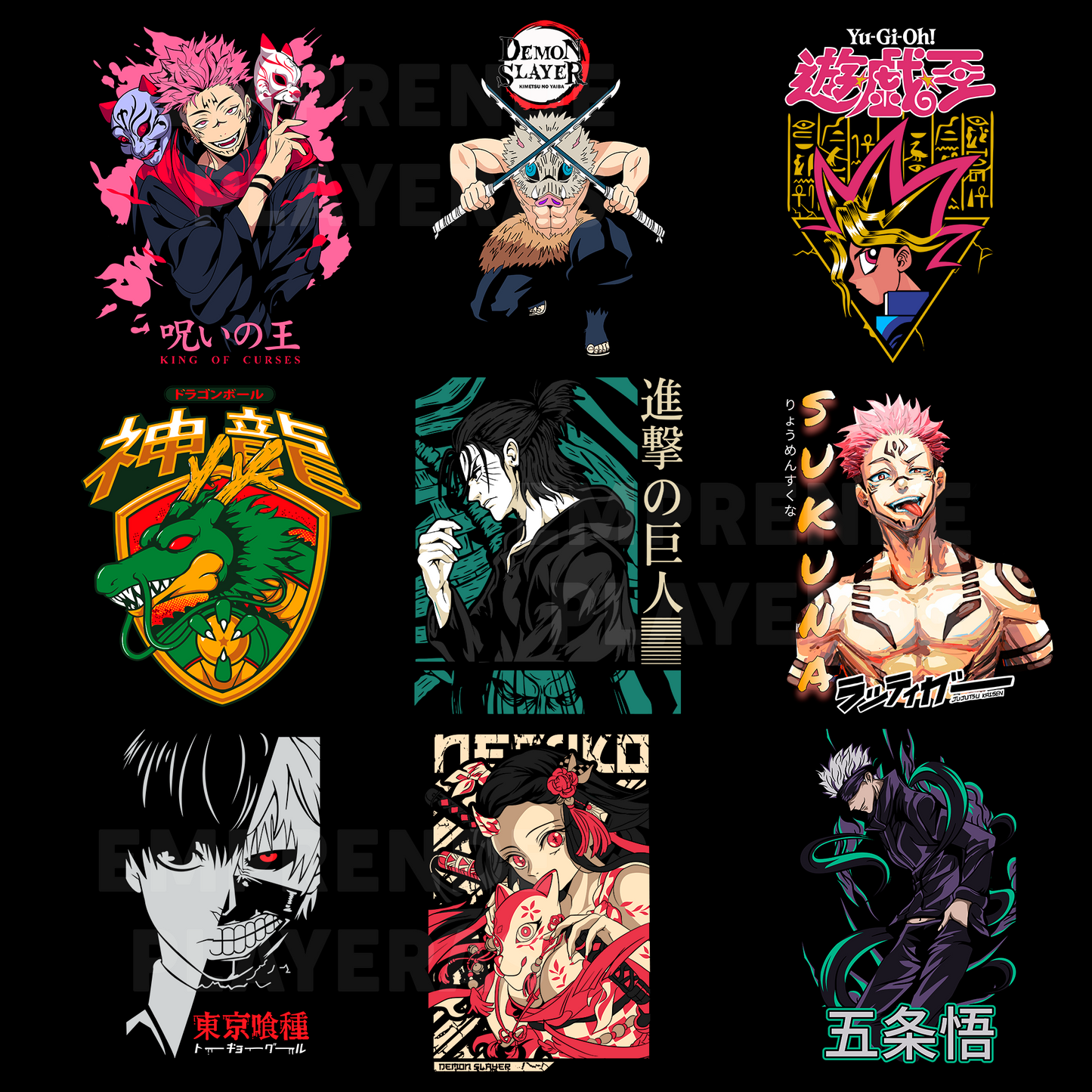 ANIME PACK DISEÑOS PARA DTF PNG SIN FONDO