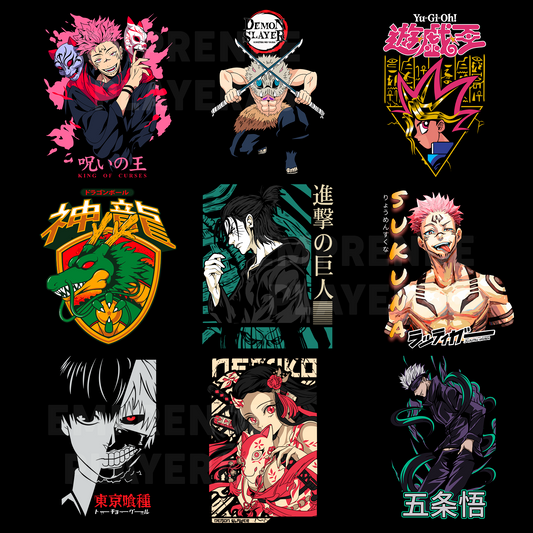 ANIME PACK DISEÑOS PARA DTF PNG SIN FONDO