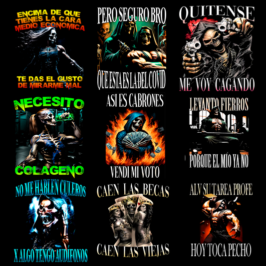 CALACAS CHIDAS PACK DISEÑOS PARA DTF PNG SIN FONDO