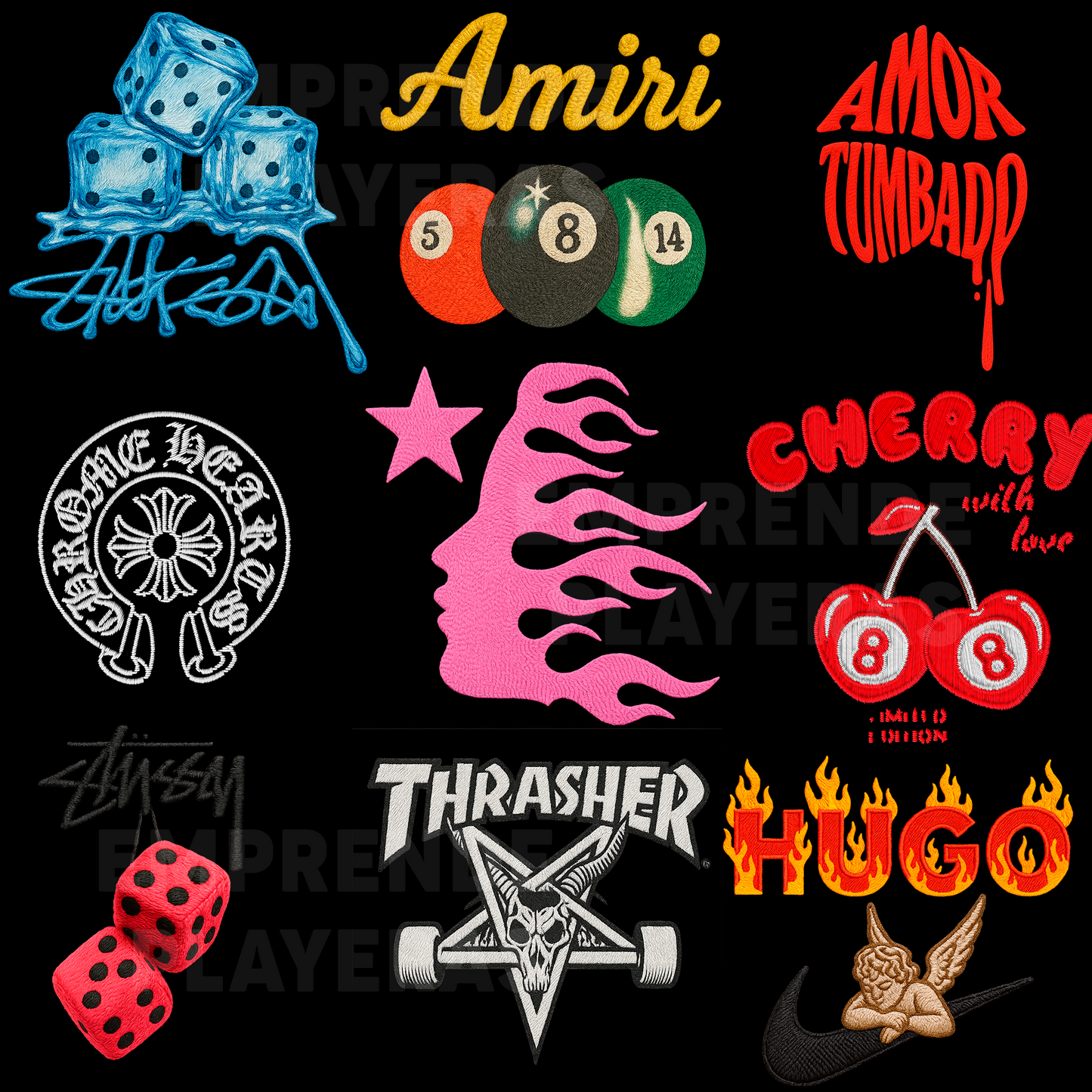 ESTILO BORDADO PACK DISEÑOS PARA DTF PNG SIN FONDO