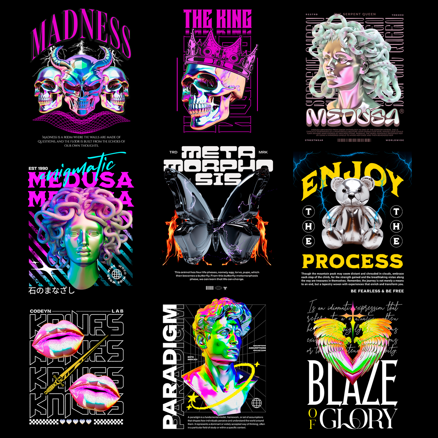 STREET WEAR PACK DISEÑOS PARA DTF PNG SIN FONDO