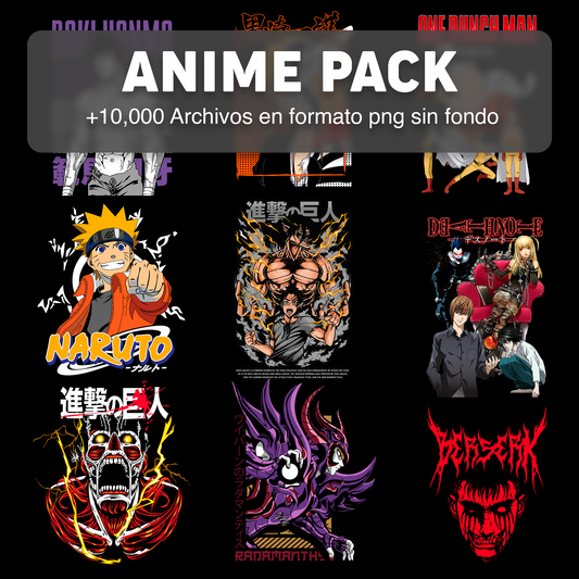 ANIME PACK DISEÑOS PARA DTF PNG SIN FONDO