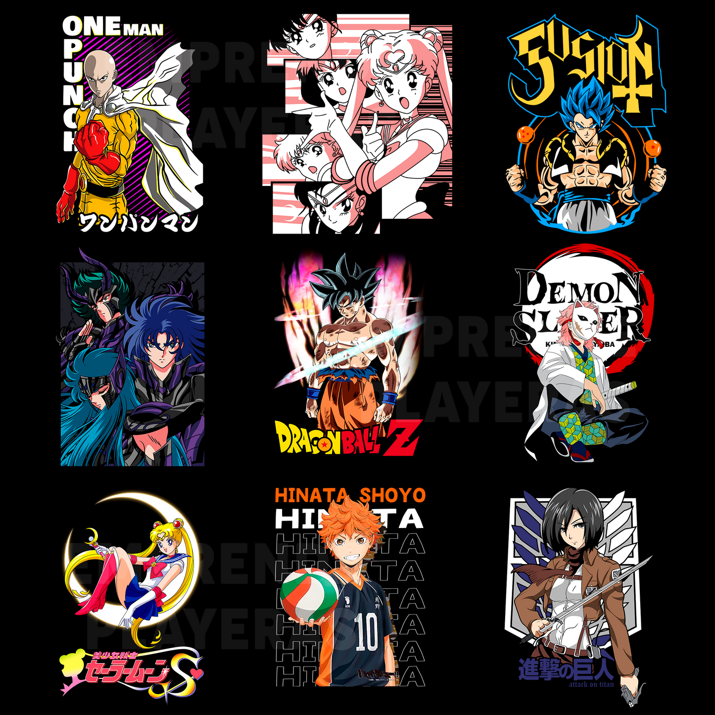 ANIME PACK DISEÑOS PARA DTF PNG SIN FONDO