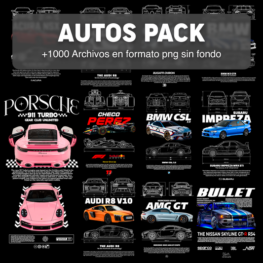 AUTOS PACK DISEÑOS PARA DTF PNG SIN FONDO