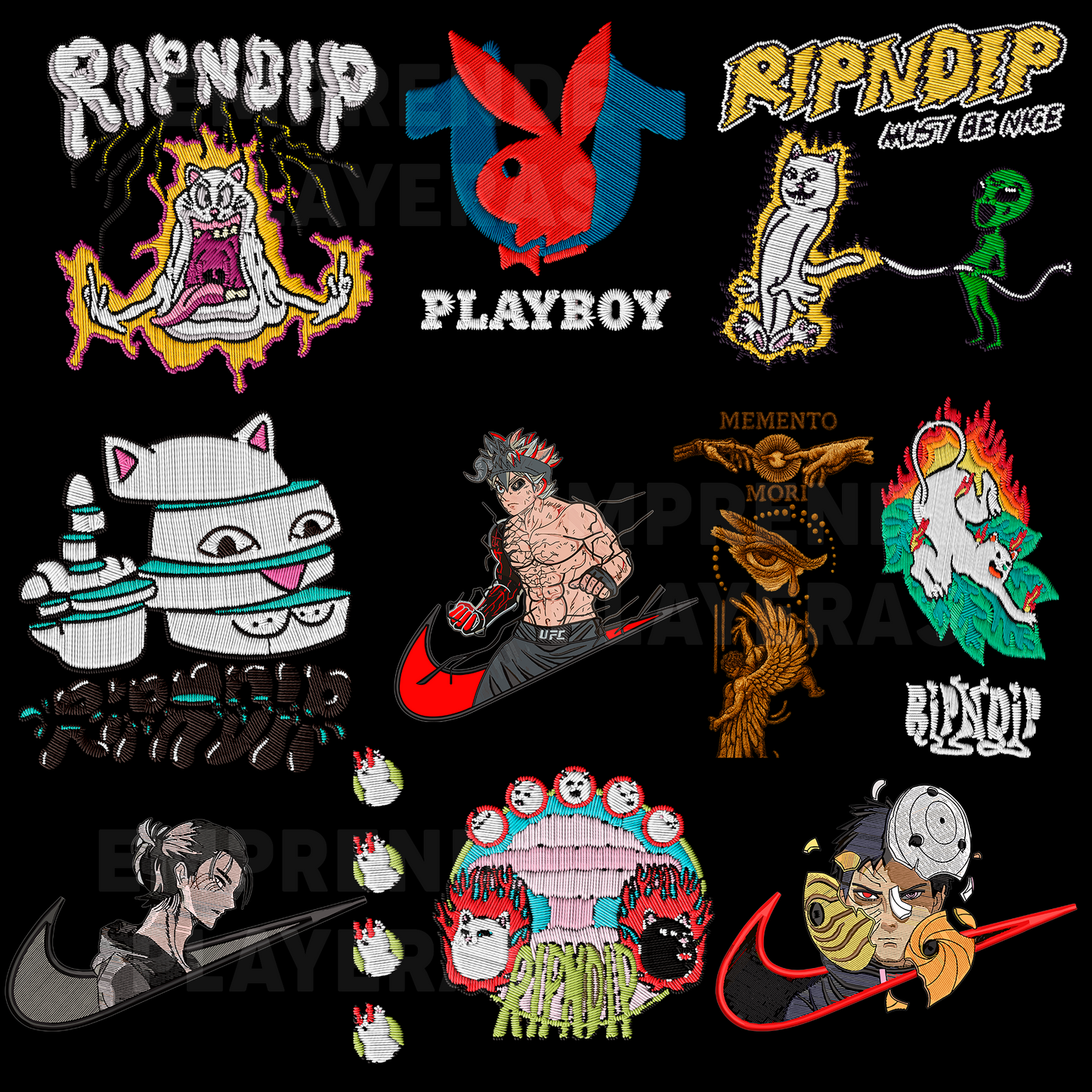 ESTILO BORDADO PACK DISEÑOS PARA DTF PNG SIN FONDO