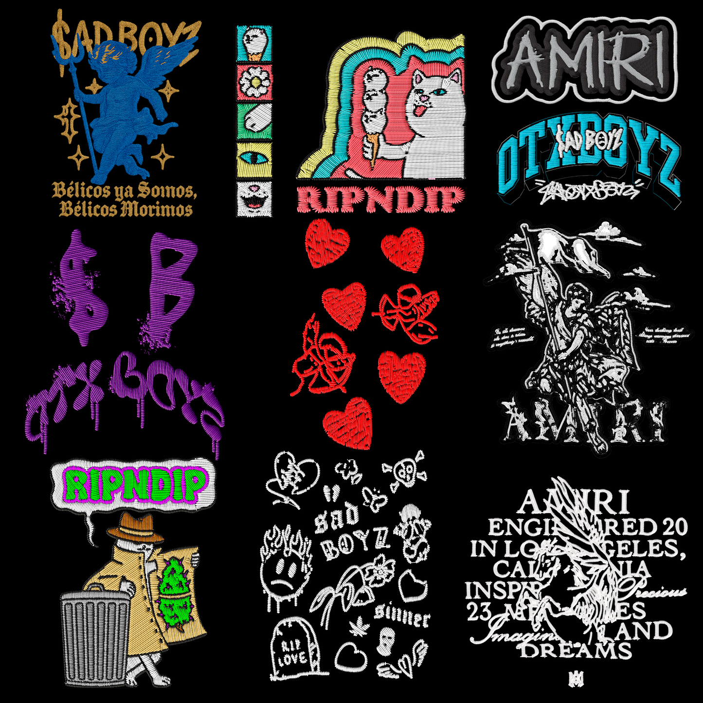 ESTILO BORDADO PACK DISEÑOS PARA DTF PNG SIN FONDO