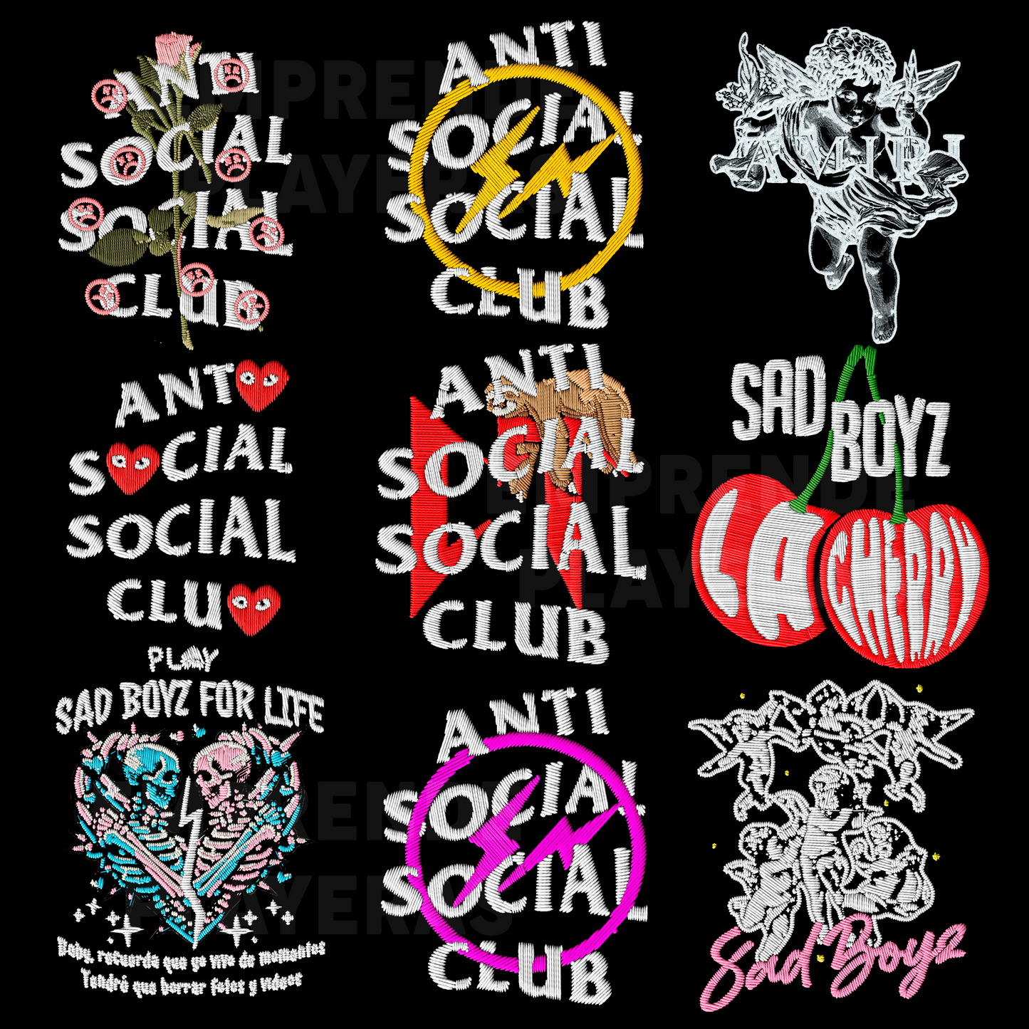ESTILO BORDADO PACK DISEÑOS PARA DTF PNG SIN FONDO