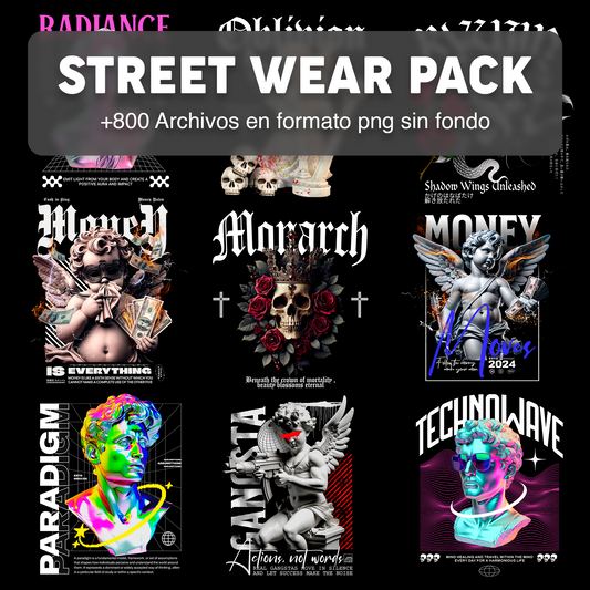 STREET WEAR PACK DISEÑOS PARA DTF PNG SIN FONDO
