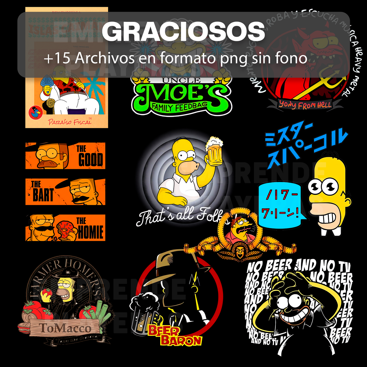GRACIOSOS PACK DISEÑOS PARA DTF PNG SIN FONDO
