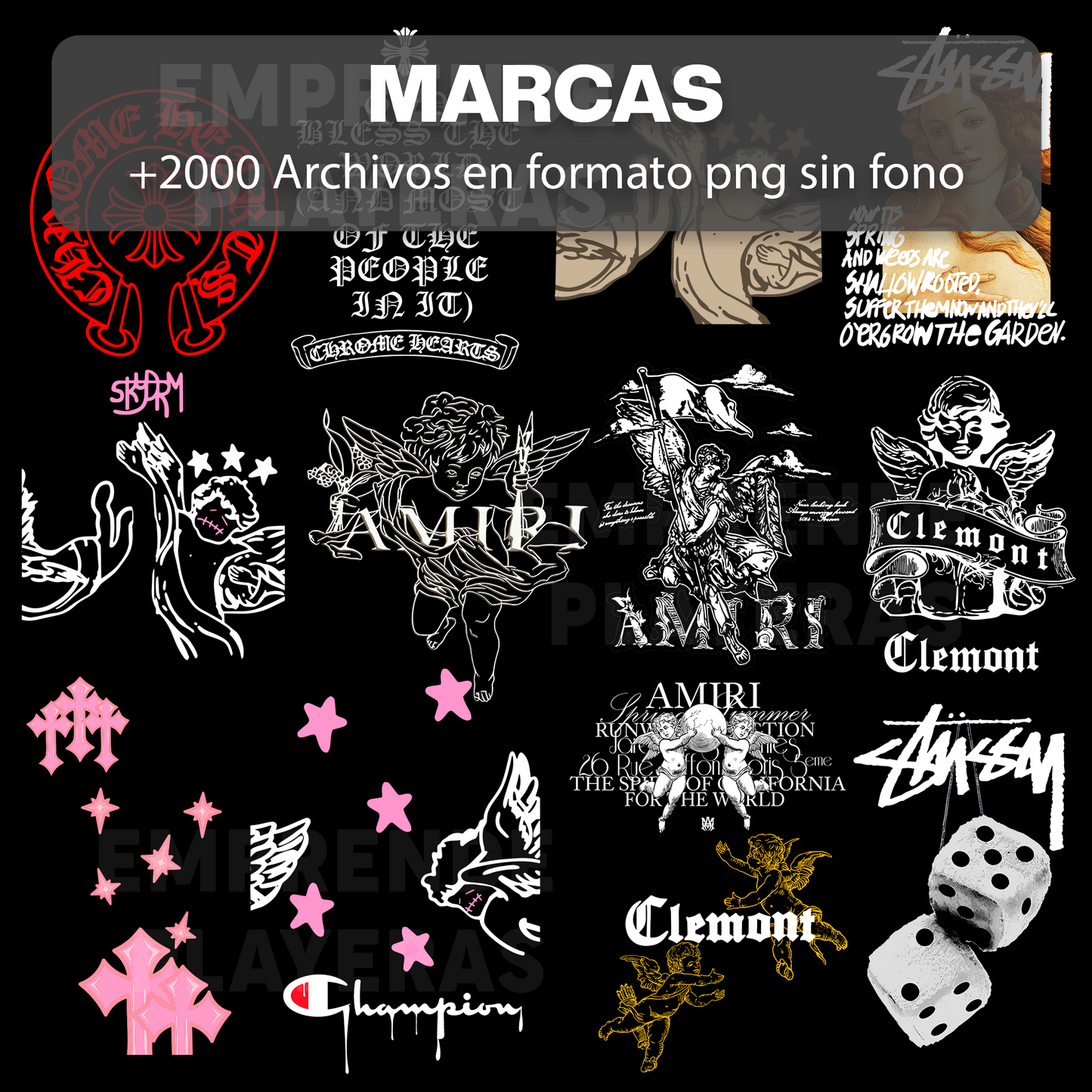 MARCAS PACK DISEÑOS PARA DTF PNG SIN FONDO