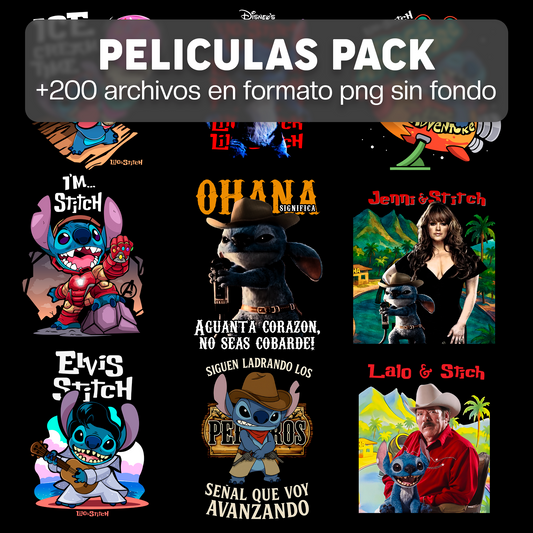PELÍCULAS PACK DISEÑOS PARA DTF PNG SIN FONDO